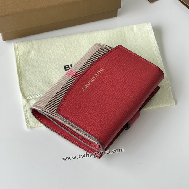Burberry專門店新款女士短夾錢包 巴寶莉拼色翻蓋短錢包 yxb1449